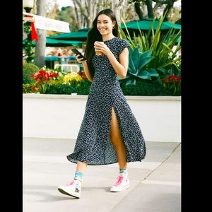 Urban Outfitters Lindsey Dress Cap Sleeve Midi